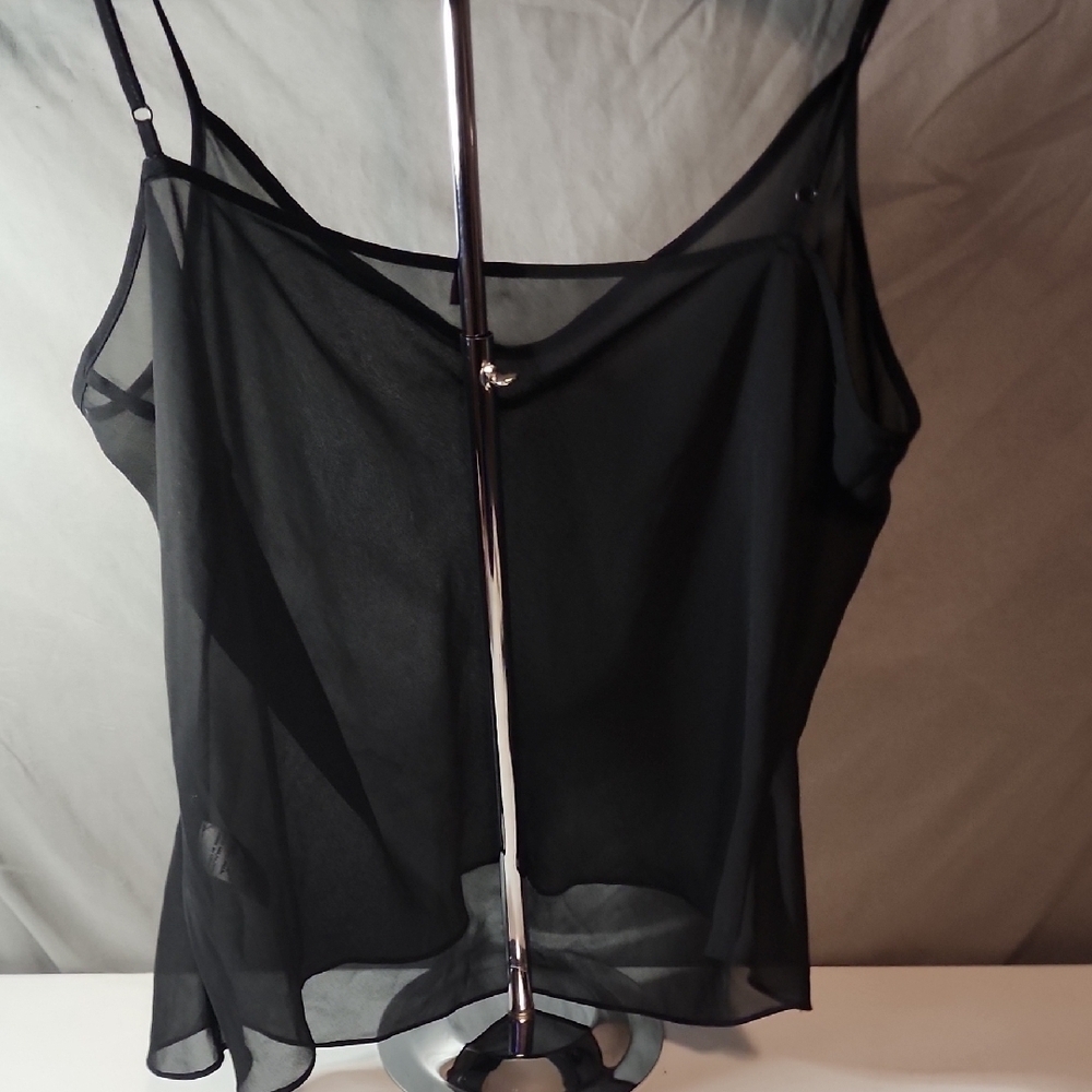 Chic Black Sheer Camisole Top in Large - Picture 3 of 6